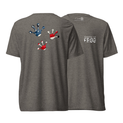 American Frog in Dark Gray Short Sleeve T-Shirt