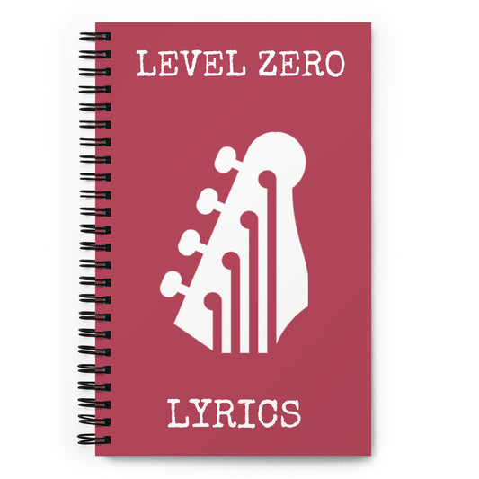 Level Zero Guitar Head Lyrics Spiral Notebook in Hippie Pink