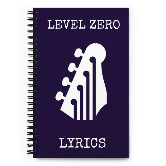 Level Zero Guitar Head Lyrics Spiral Notebook in Tolopea