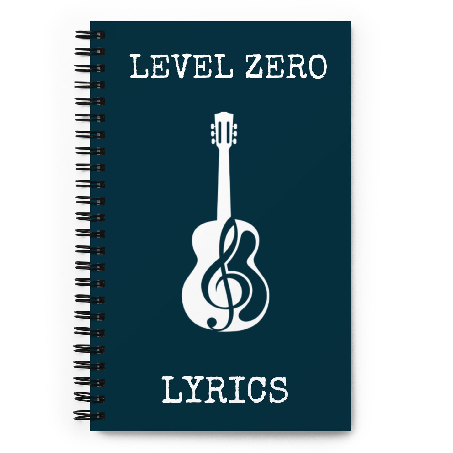 Level Zero Treble Clef Guitar Spiral Notebook in Blue Whale