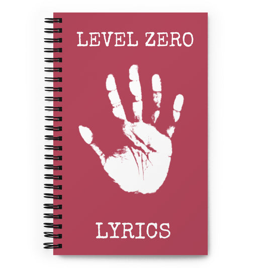 Level Zero Handprint Lyrics Spiral Notebook in Hippie Pink