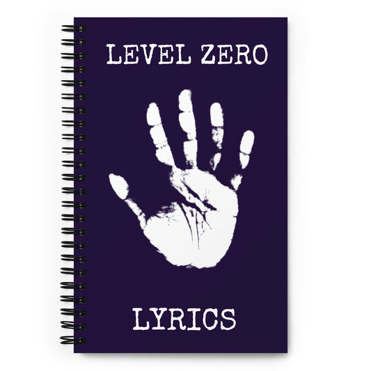 Level Zero Handprint Lyrics Spiral Notebook in Tolopea