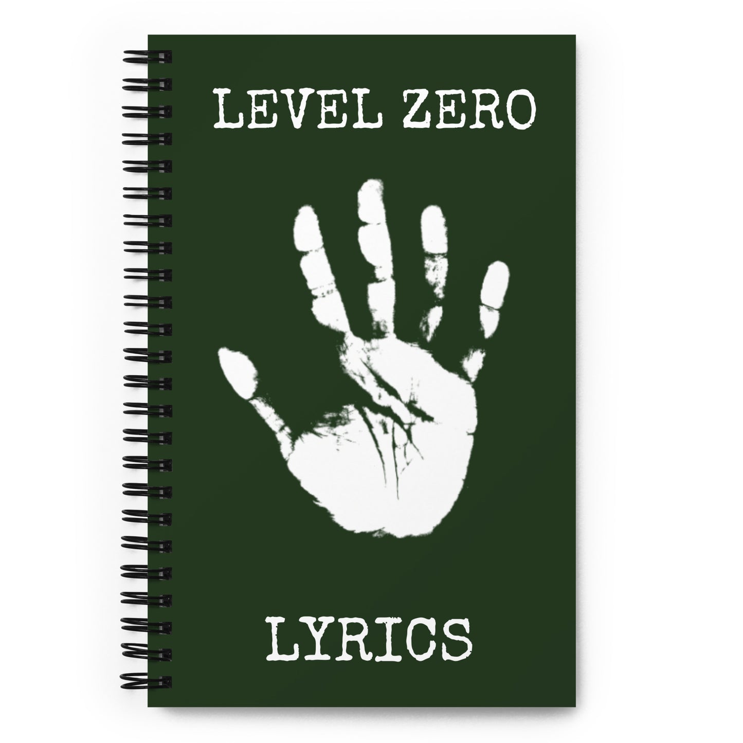 Level Zero Handprint Lyrics Spiral Notebook in Myrtle