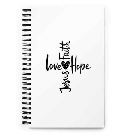 Faith Hope Love Cross Spiral Notebook