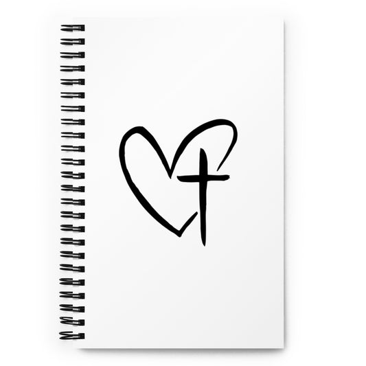 Heart w/ Cross Spiral Notebook