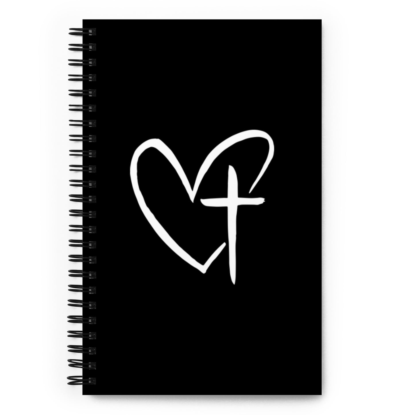 Heart W/ Cross Spiral Notebook