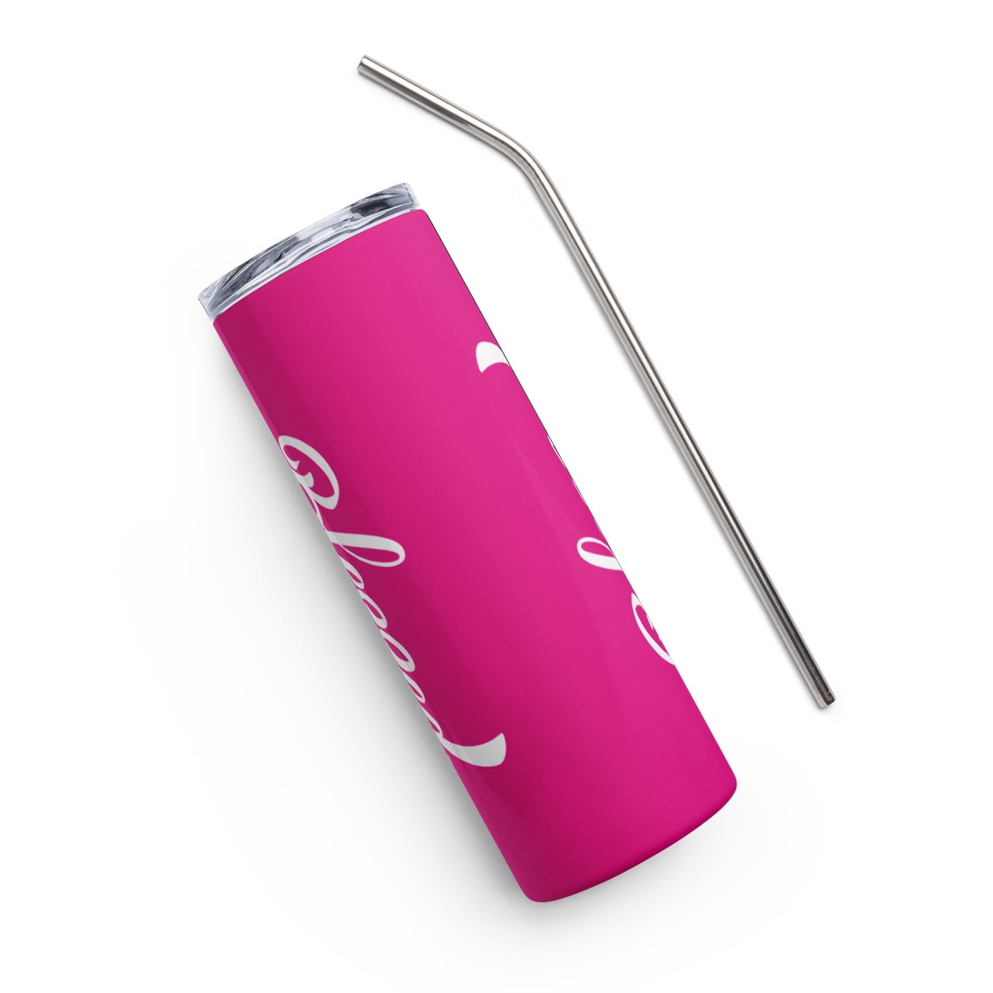 Hot Pink Blessed Stainless Steel Tumbler