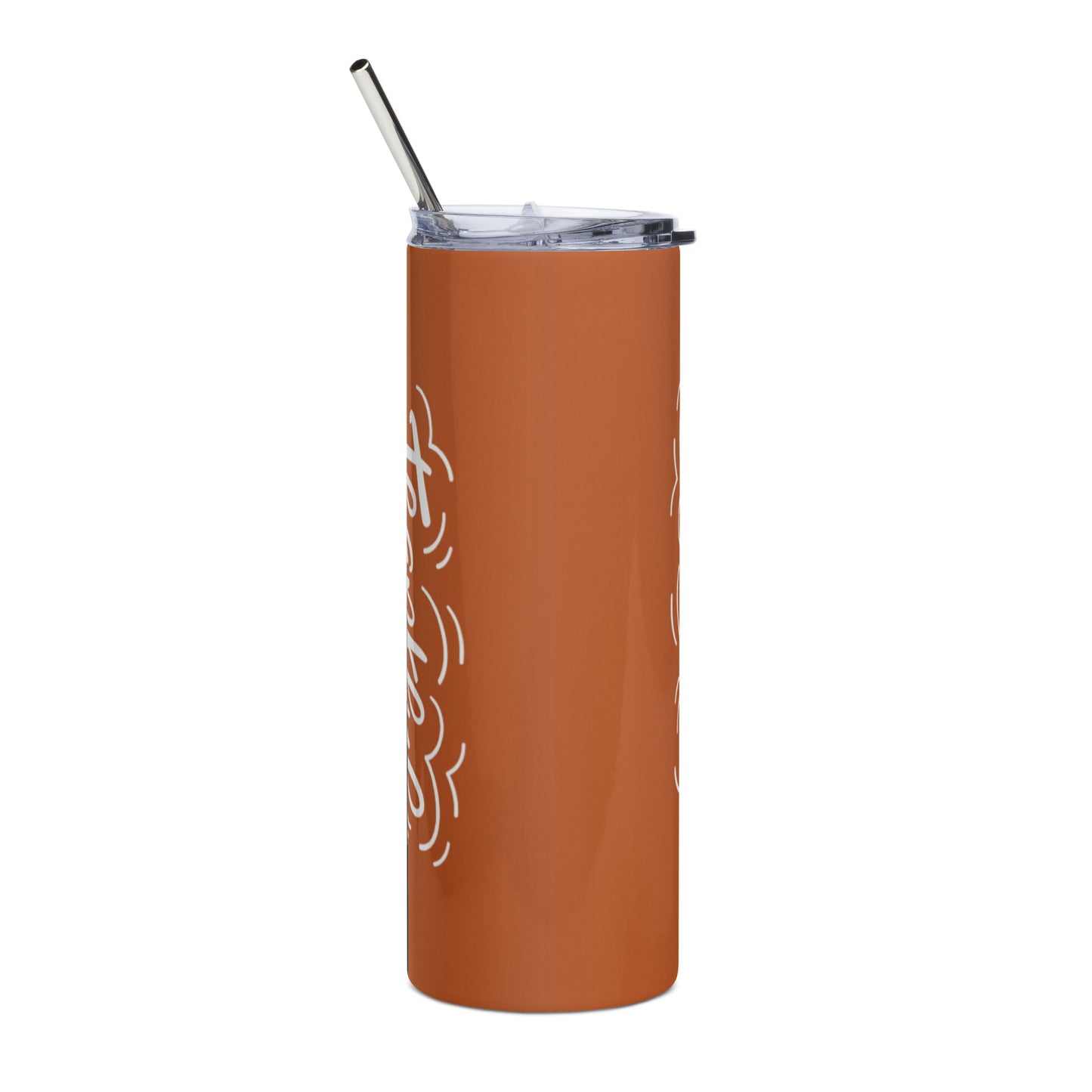 Orange Thankful Stainless Steel Tumbler