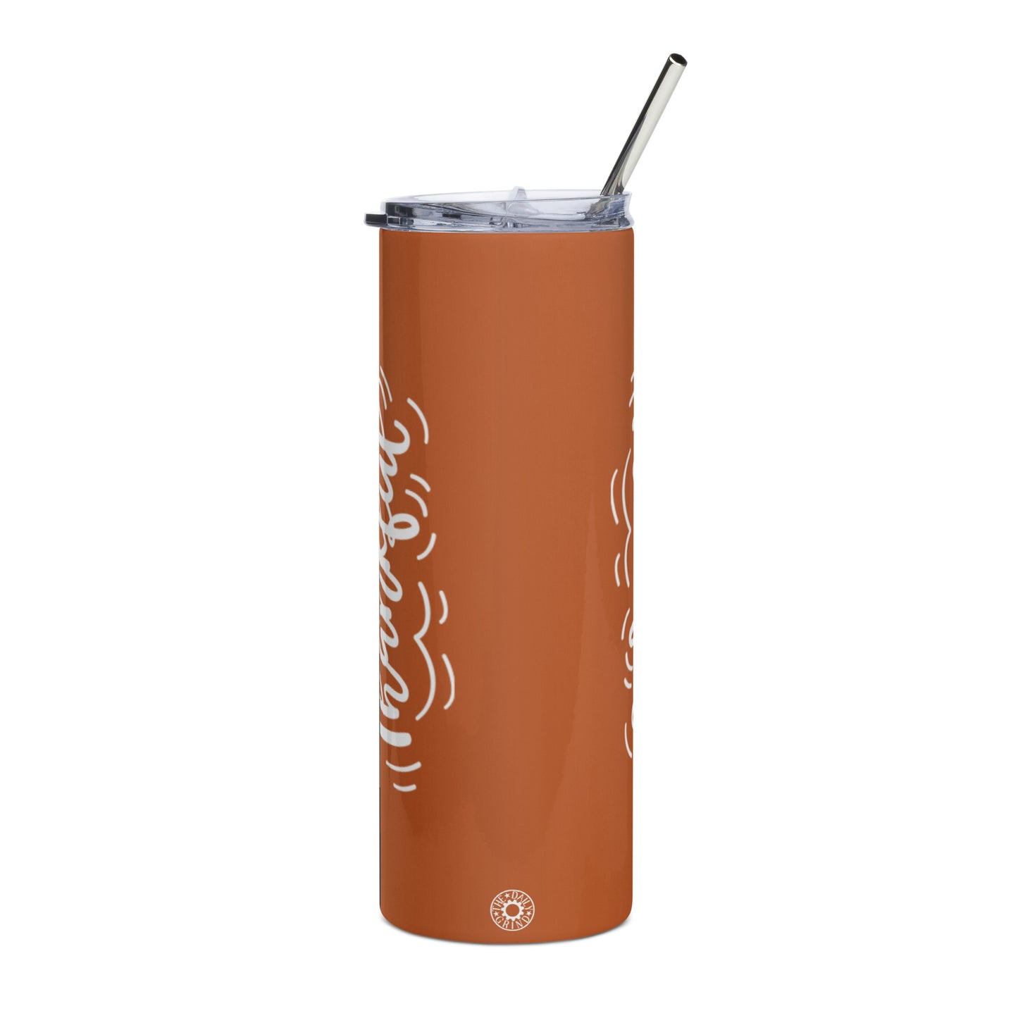 Orange Thankful Stainless Steel Tumbler