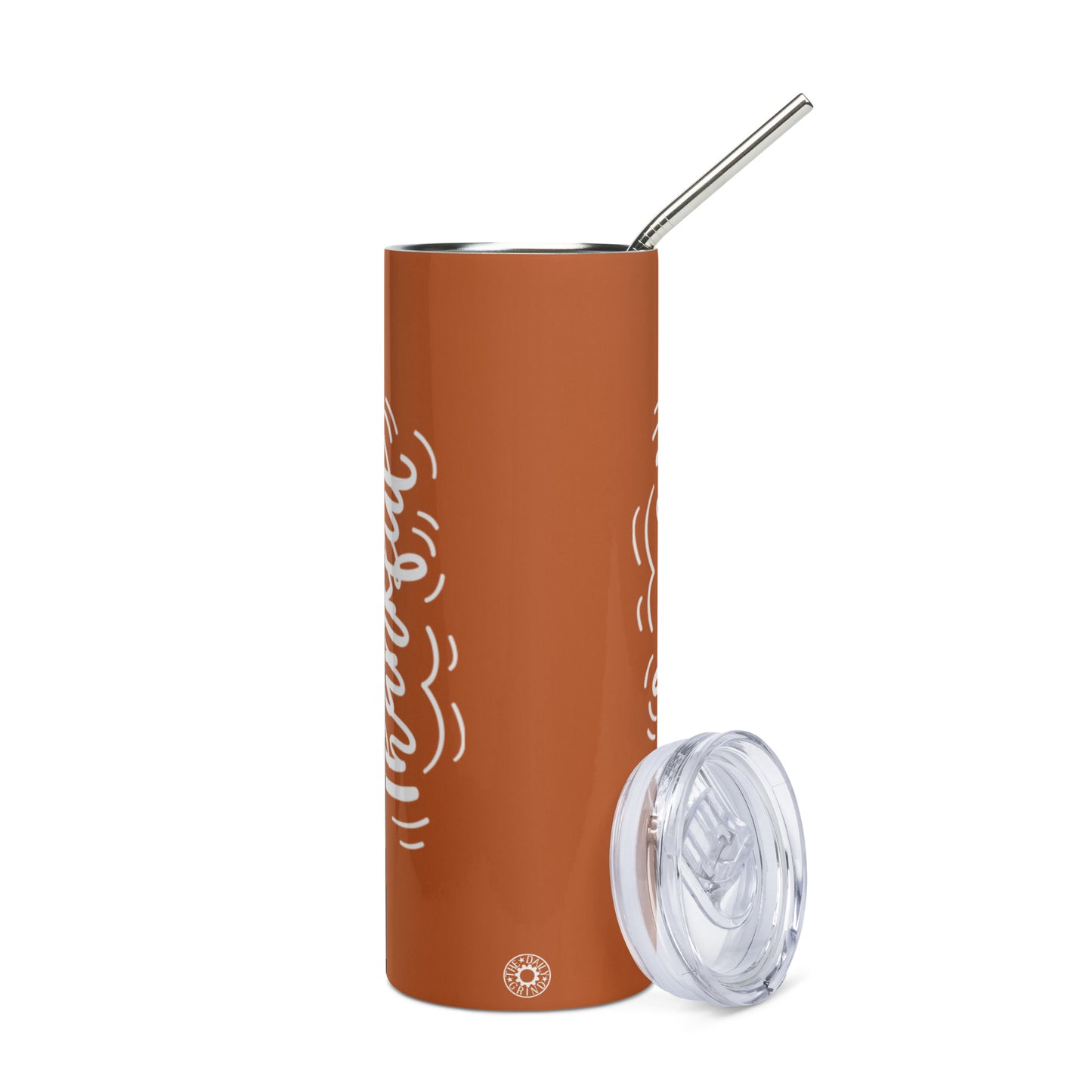 Orange Thankful Stainless Steel Tumbler