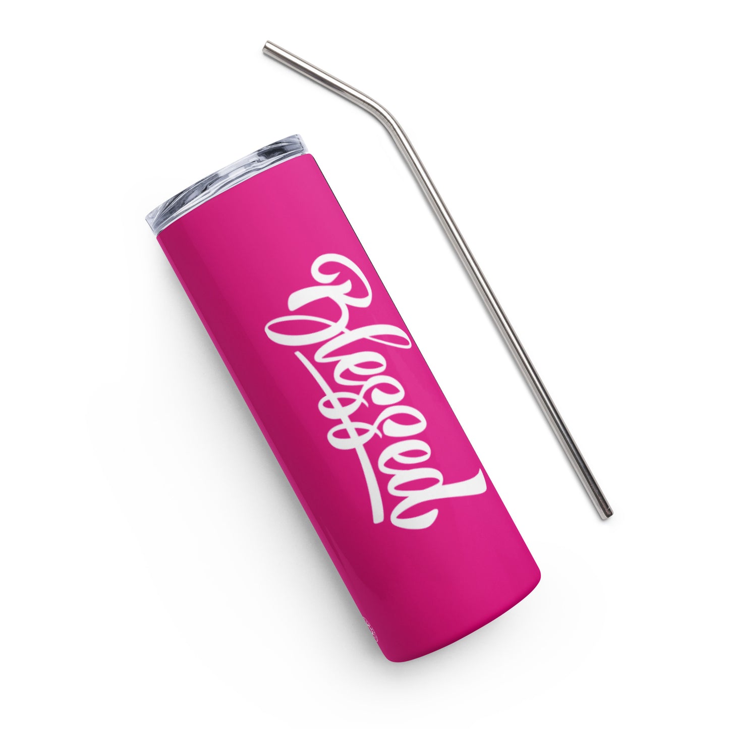 Hot Pink Blessed Stainless Steel Tumbler