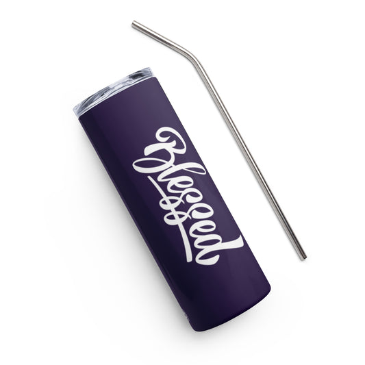 Dark Purple Blessed Stainless Steel Tumbler