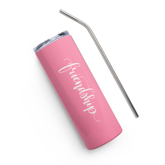 Light Pink Friendship Stainless Steel Tumbler