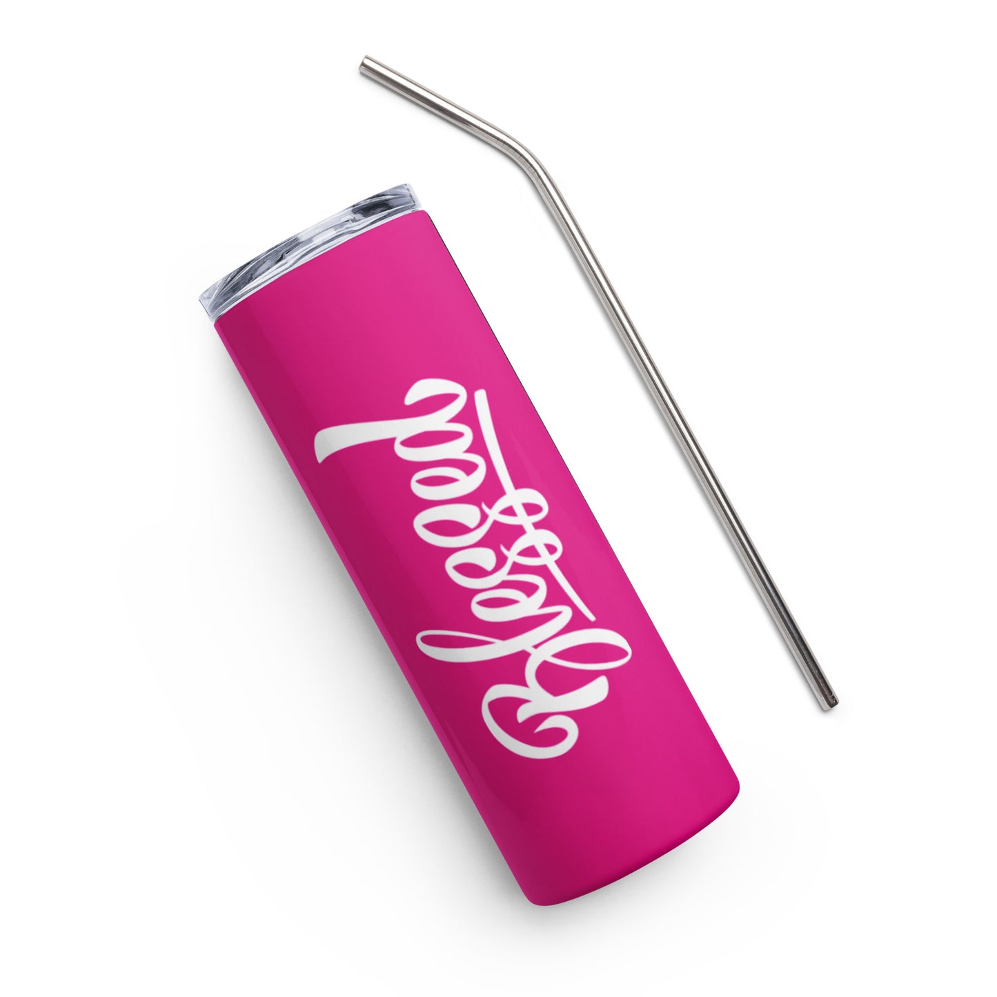 Hot Pink Blessed Stainless Steel Tumbler