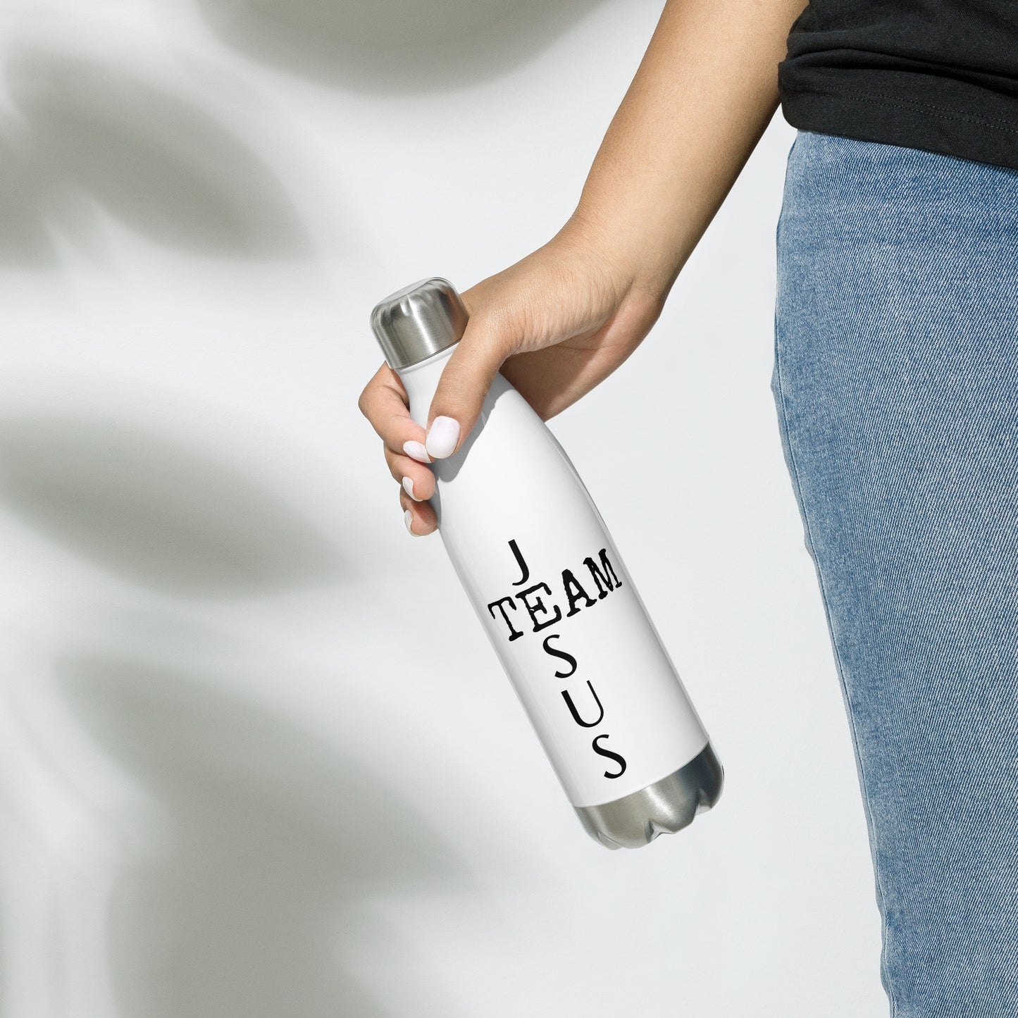 Team Jesus White Stainless Steel Water Bottle