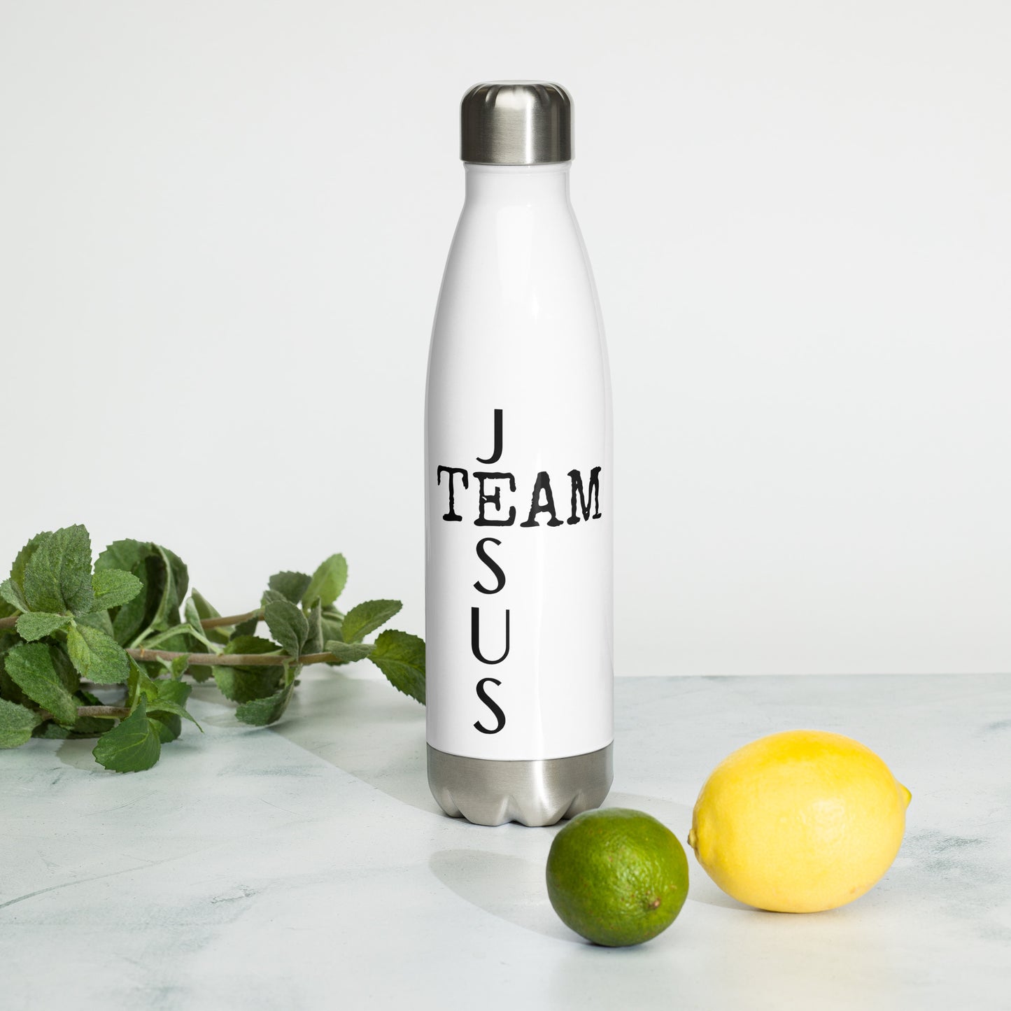 Team Jesus White Stainless Steel Water Bottle