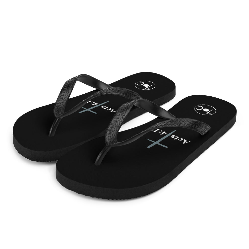 Acts 4:12 Blue Cross Flip-Flops