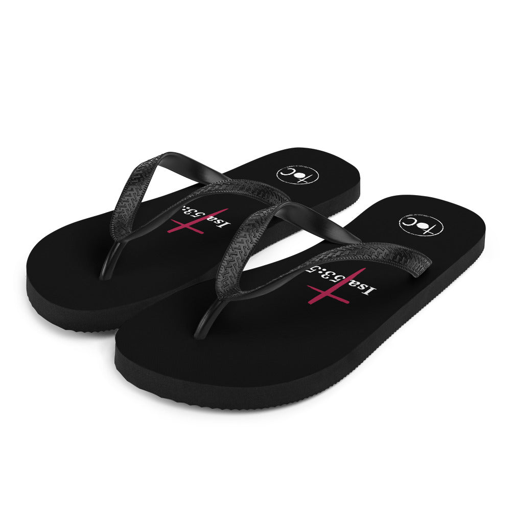 Isa 53:5 Red Cross Flip-Flops