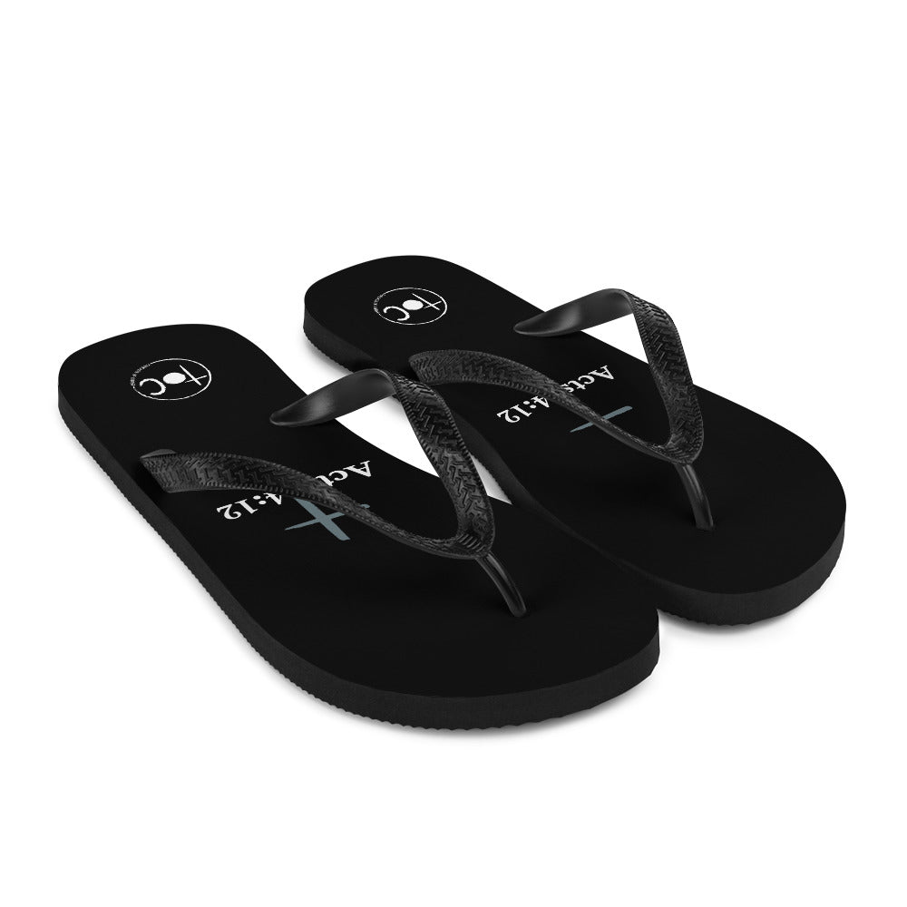 Acts 4:12 Blue Cross Flip-Flops