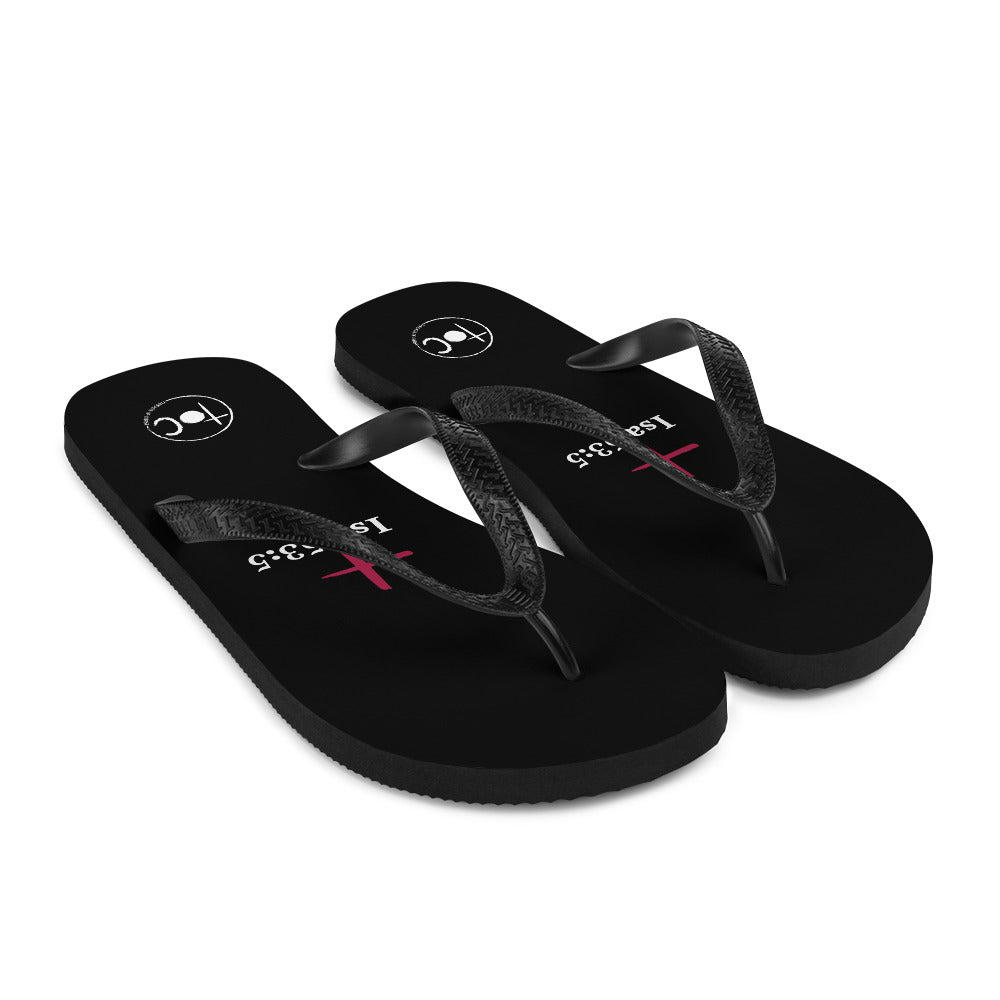 Isa 53:5 Red Cross Flip-Flops