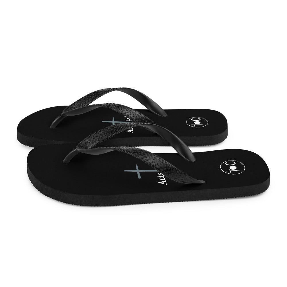 Acts 4:12 Blue Cross Flip-Flops