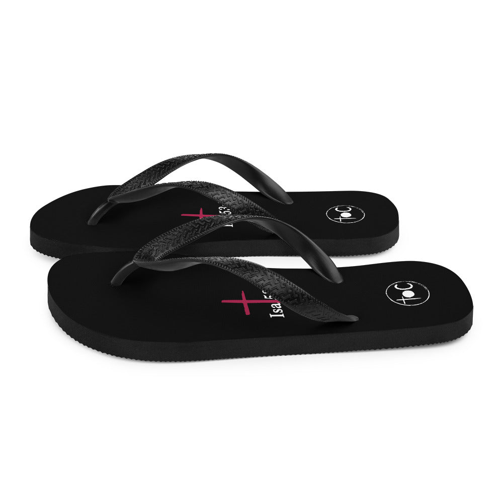 Isa 53:5 Red Cross Flip-Flops