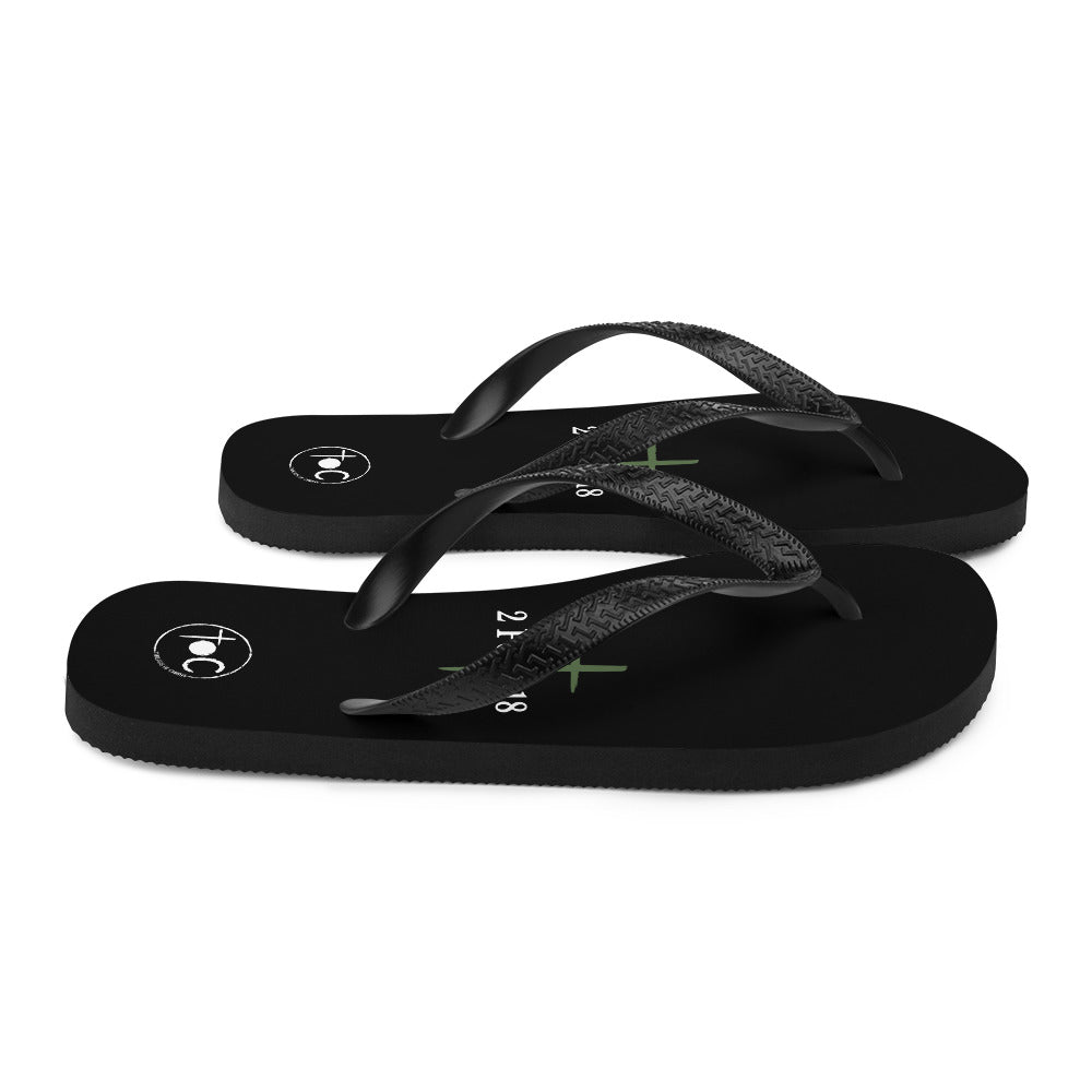 2 Pet 3:18 Green Cross Flip-Flops