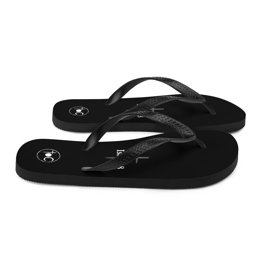 Isa 1:18 Light Gray Cross Flip-Flops