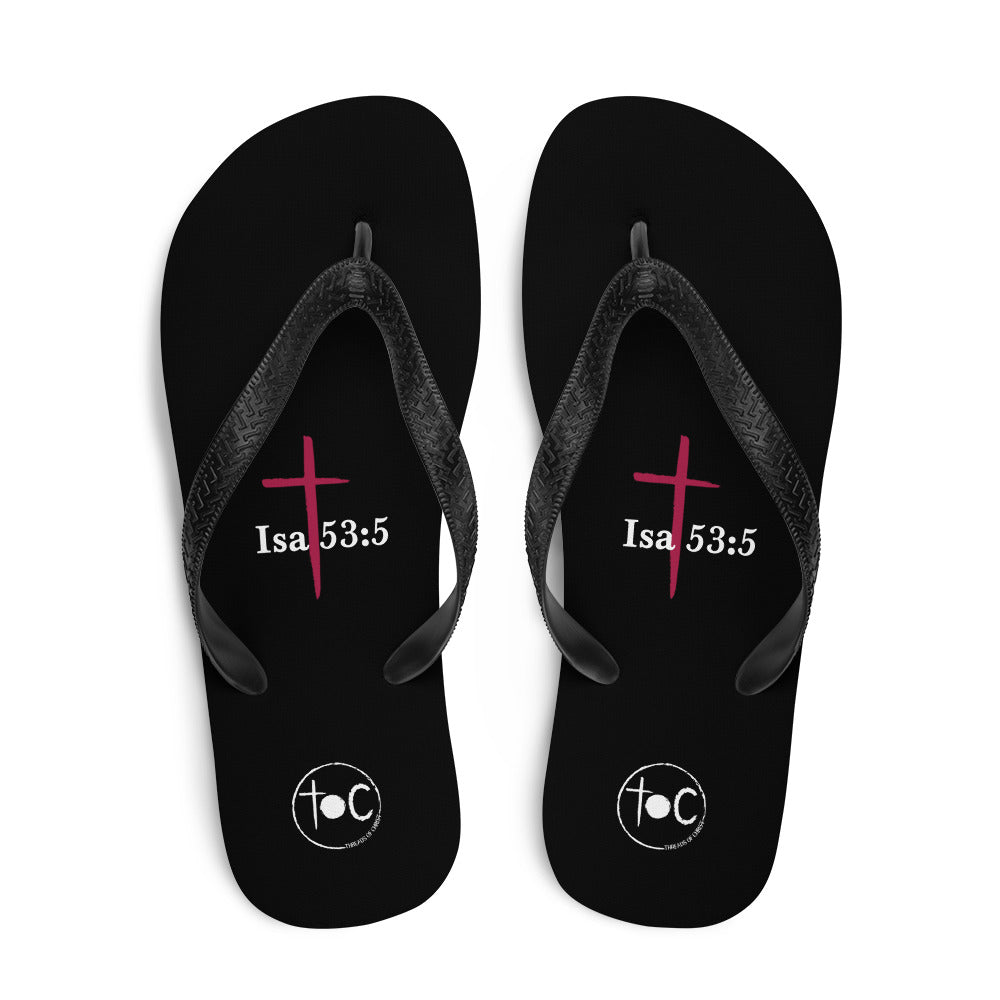 Isa 53:5 Red Cross Flip-Flops