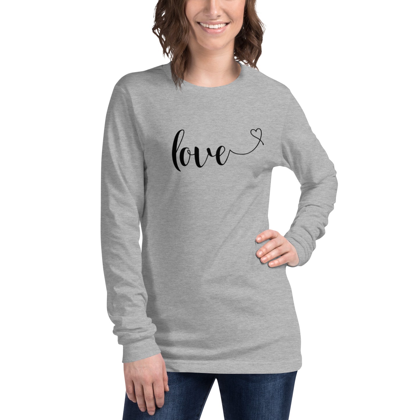 Love (heart) (black) Long Sleeve Tee