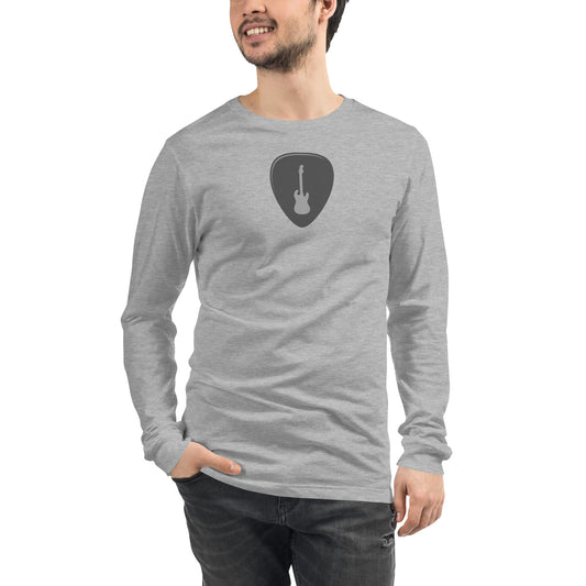 Guitar Pick in Heather Grey Long Sleeve Tee