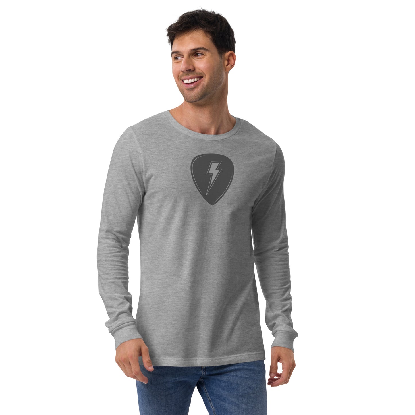 Lightning Pick in Heather Grey Long Sleeve Tee