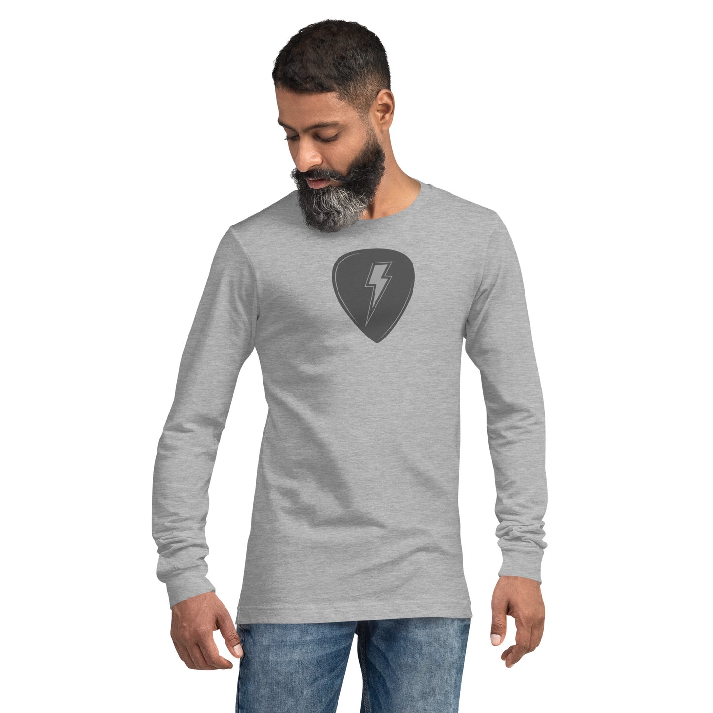 Lightning Pick in Heather Grey Long Sleeve Tee