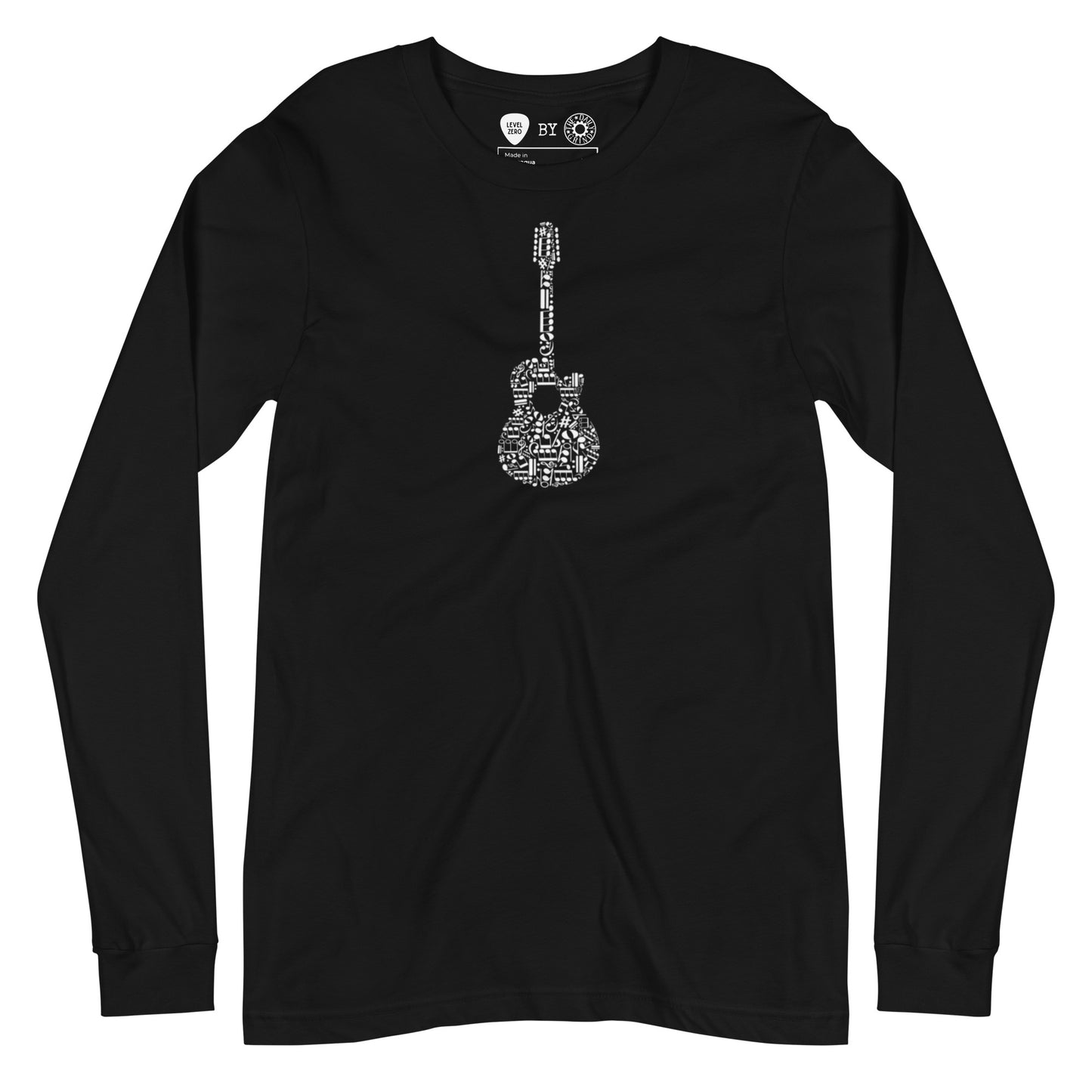 Music Notes Guitar  Long Sleeve Tee