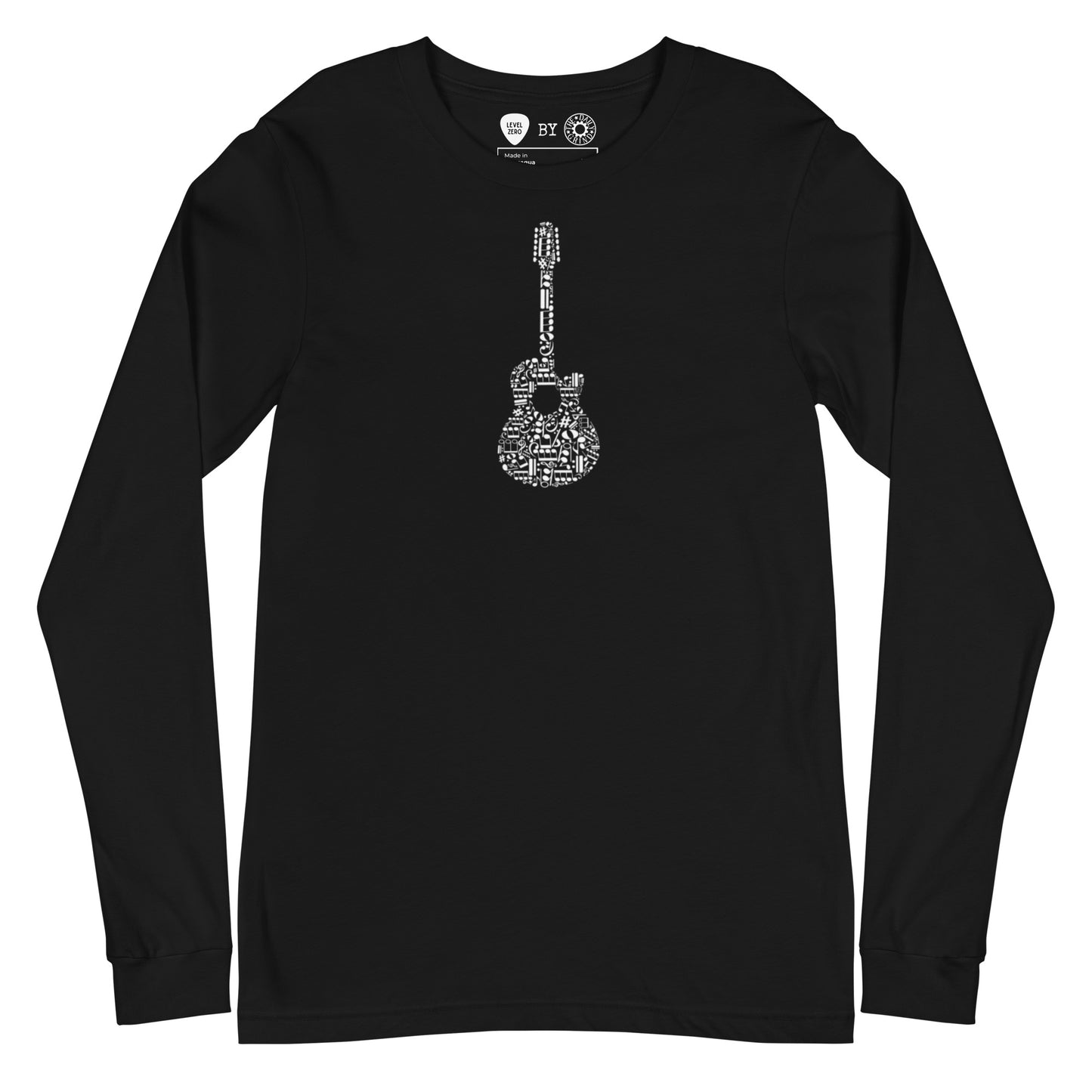 Music Notes Guitar  Long Sleeve Tee