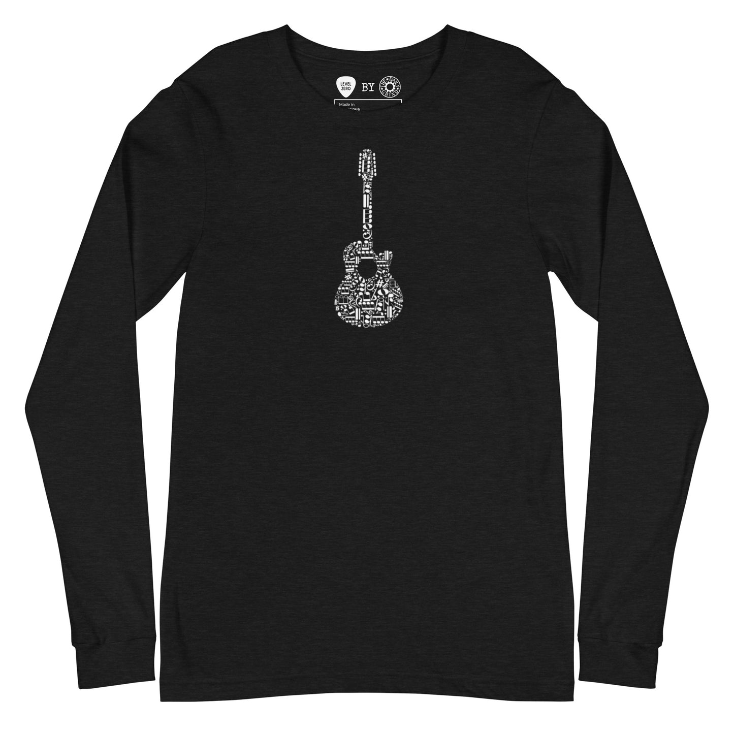 Music Notes Guitar  Long Sleeve Tee