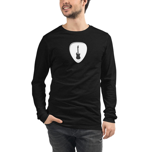 Guitar Pick in Black Long Sleeve Tee