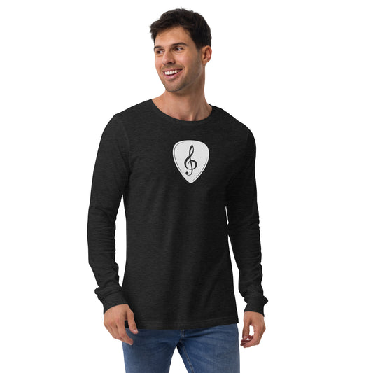 Treble Clef Pick in Black Long Sleeve Tee