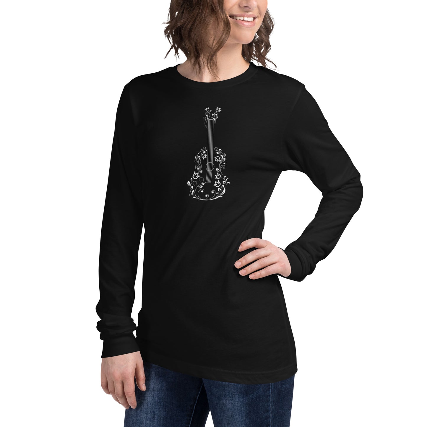 Floral Guitar Long Sleeve Tee