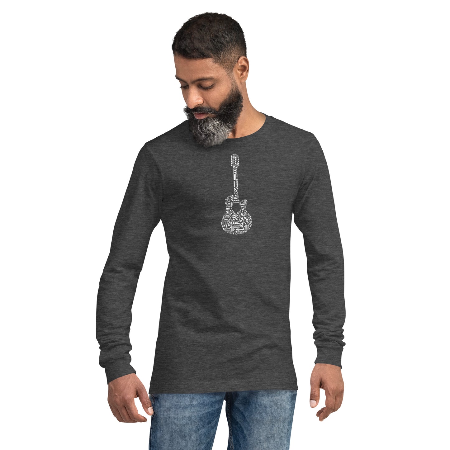 Music Notes Guitar  Long Sleeve Tee