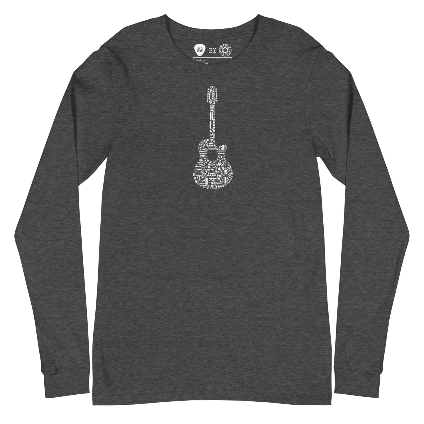 Music Notes Guitar  Long Sleeve Tee