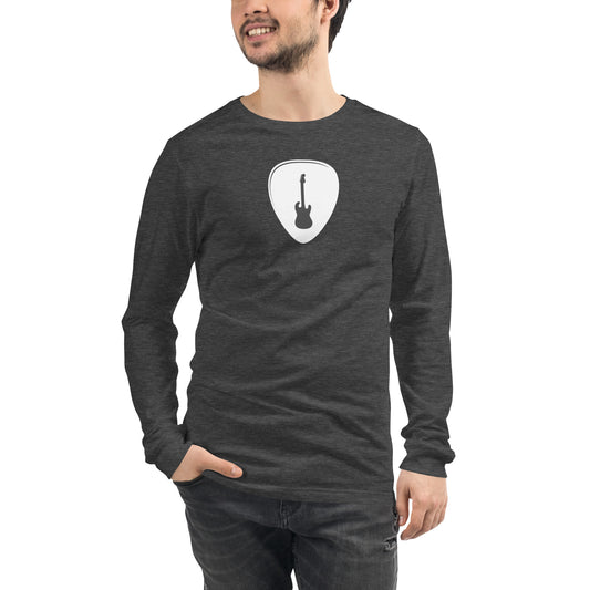 Guitar Pick in Dark Heather Grey Long Sleeve Tee