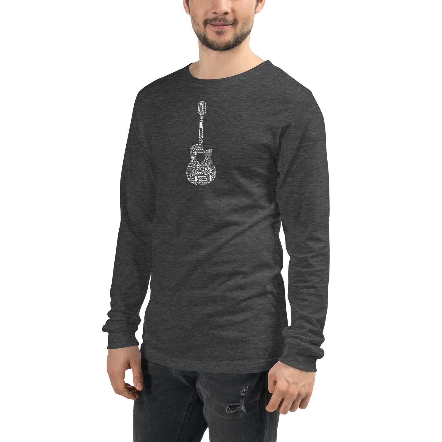 Music Notes Guitar  Long Sleeve Tee