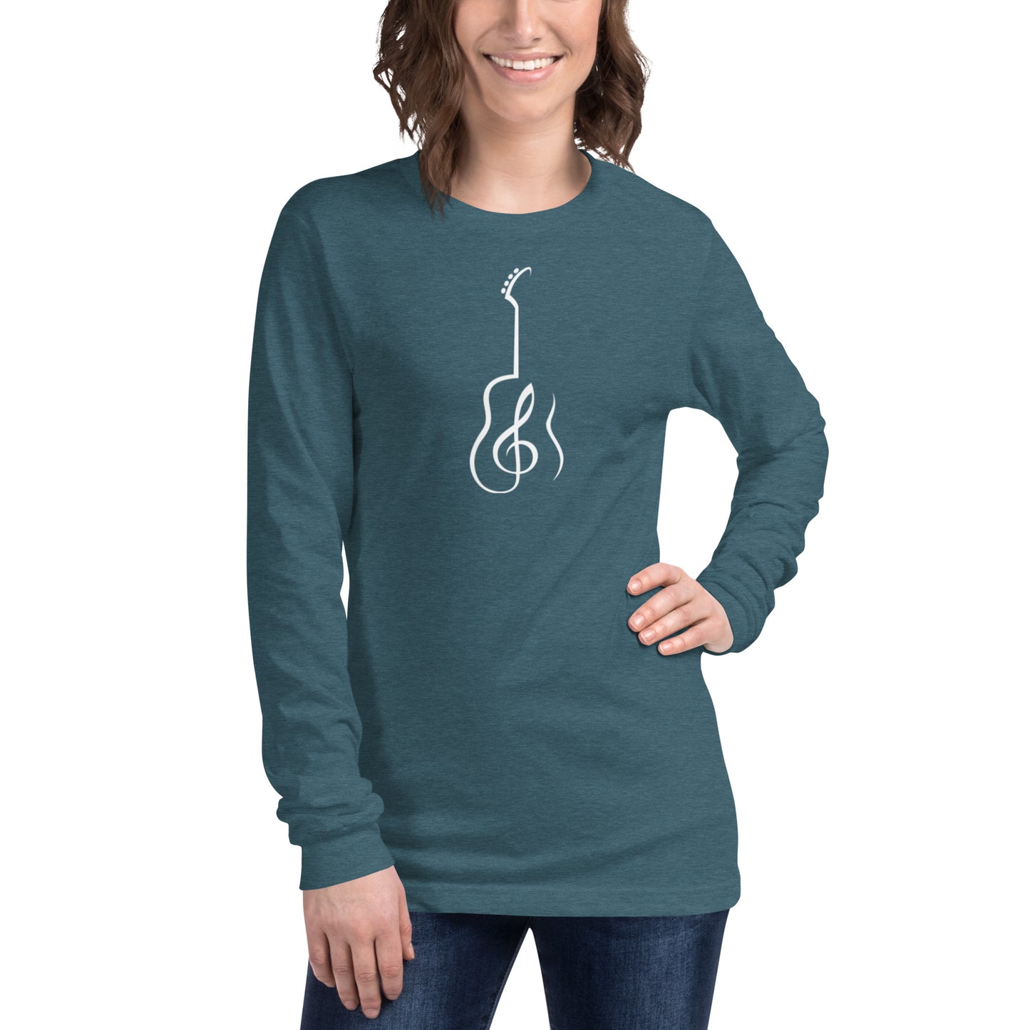 Music Note Guitar Long Sleeve Tee