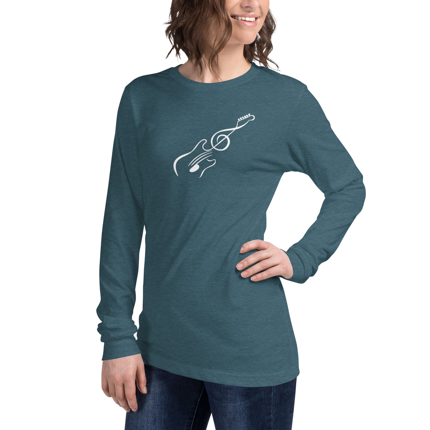 Music Note Guitar Long Sleeve Tee