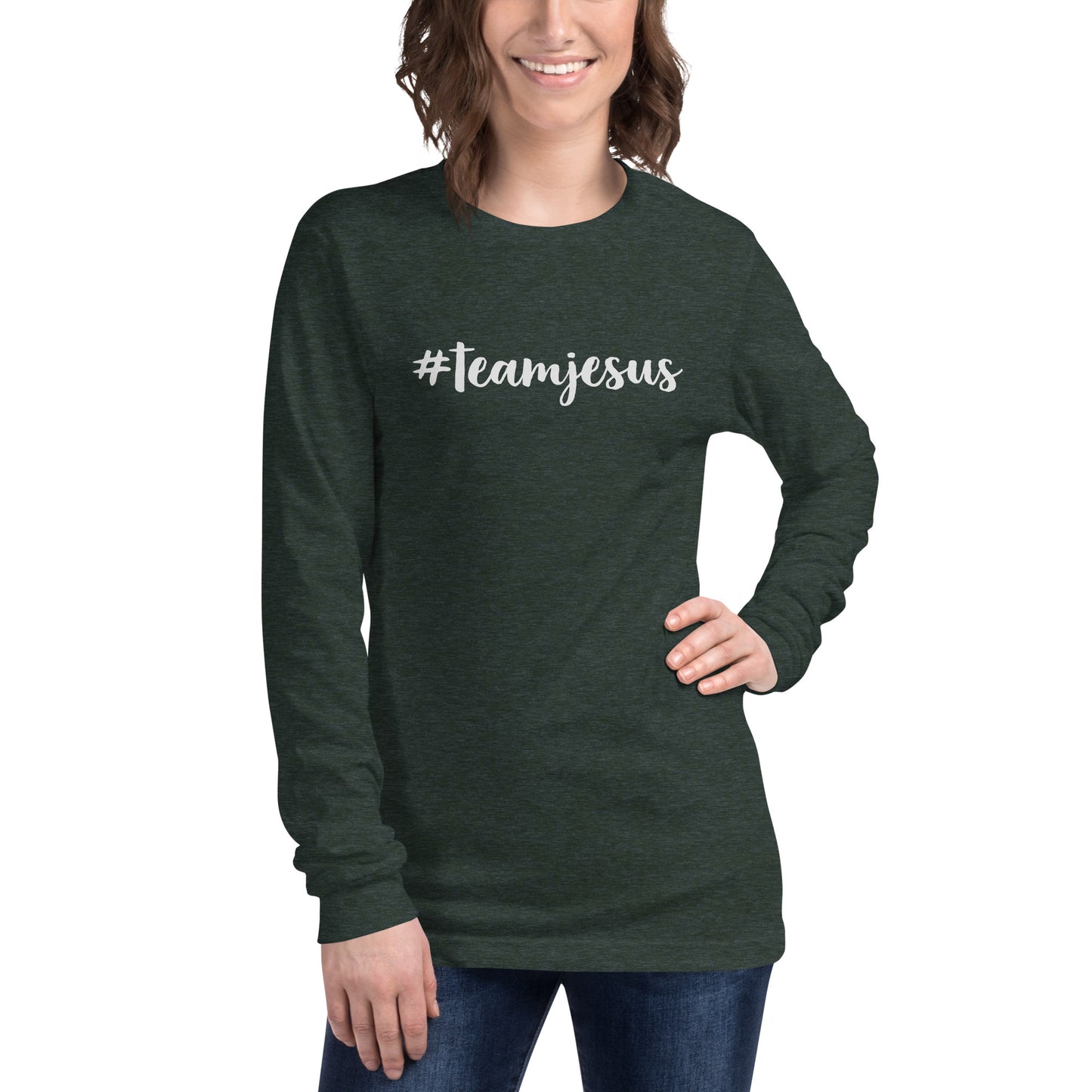 #TeamJesus Cursive Long Sleeve Tee