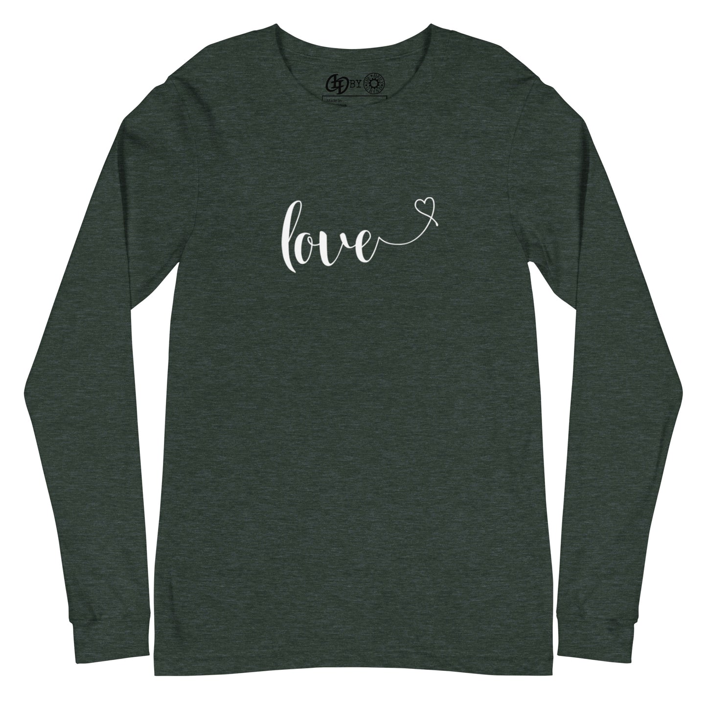 Love (heart) (white) Long Sleeve Tee