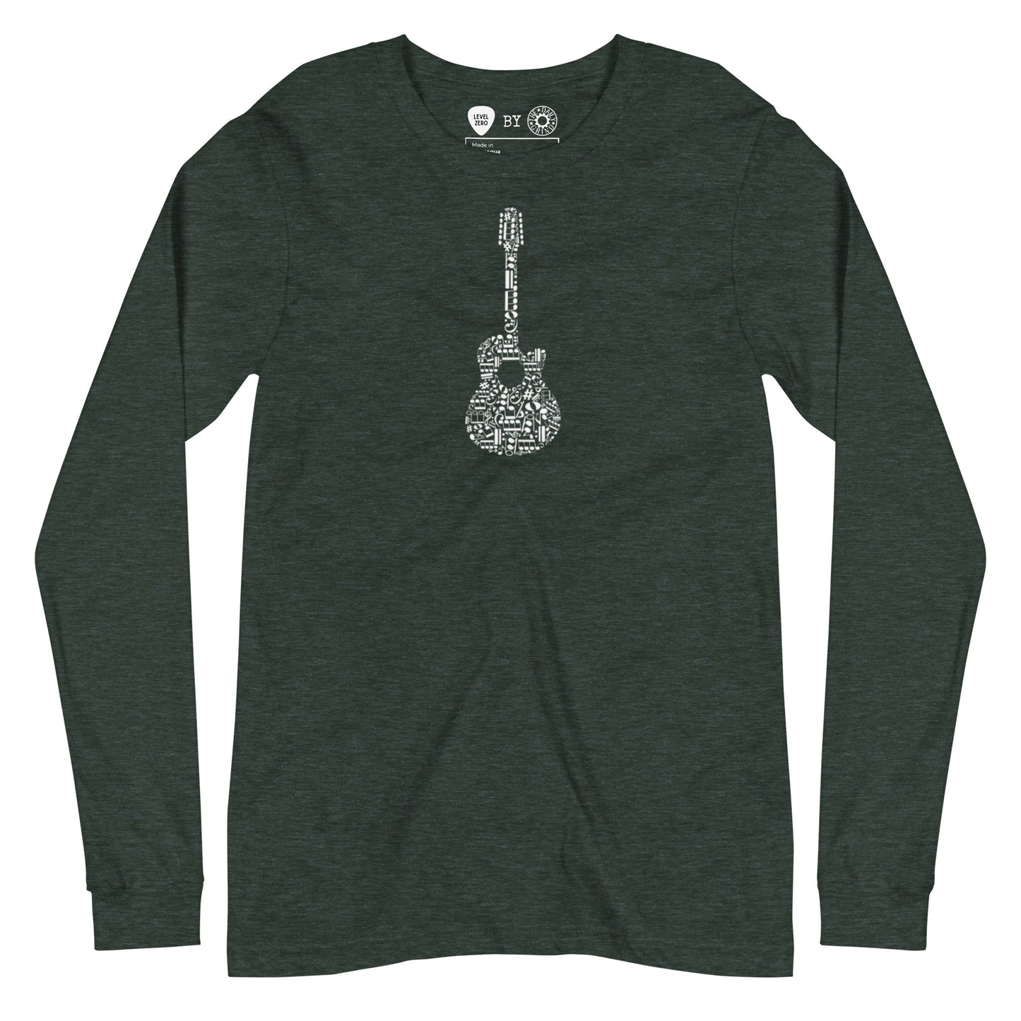 Music Notes Guitar  Long Sleeve Tee