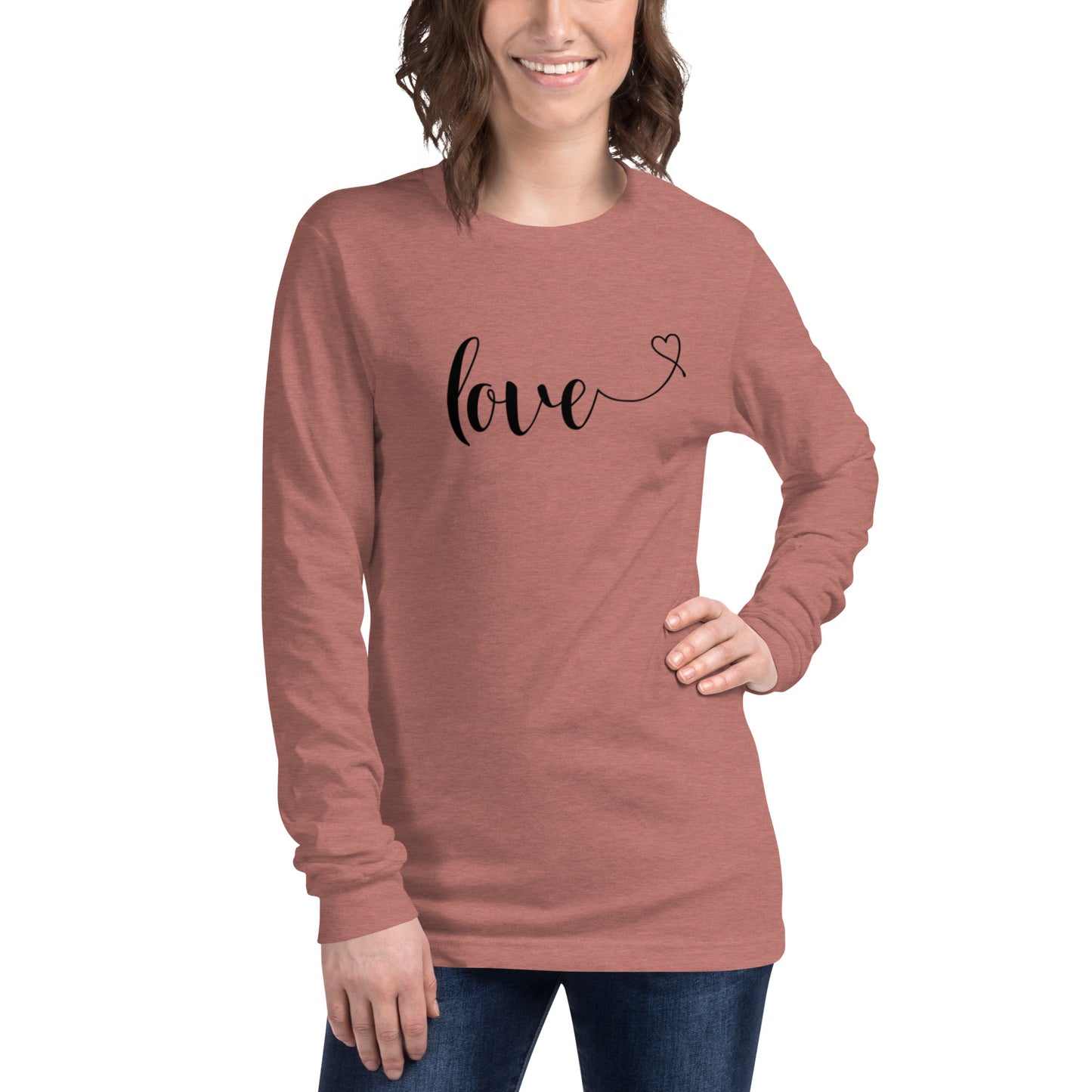 Love (heart) (black) Long Sleeve Tee