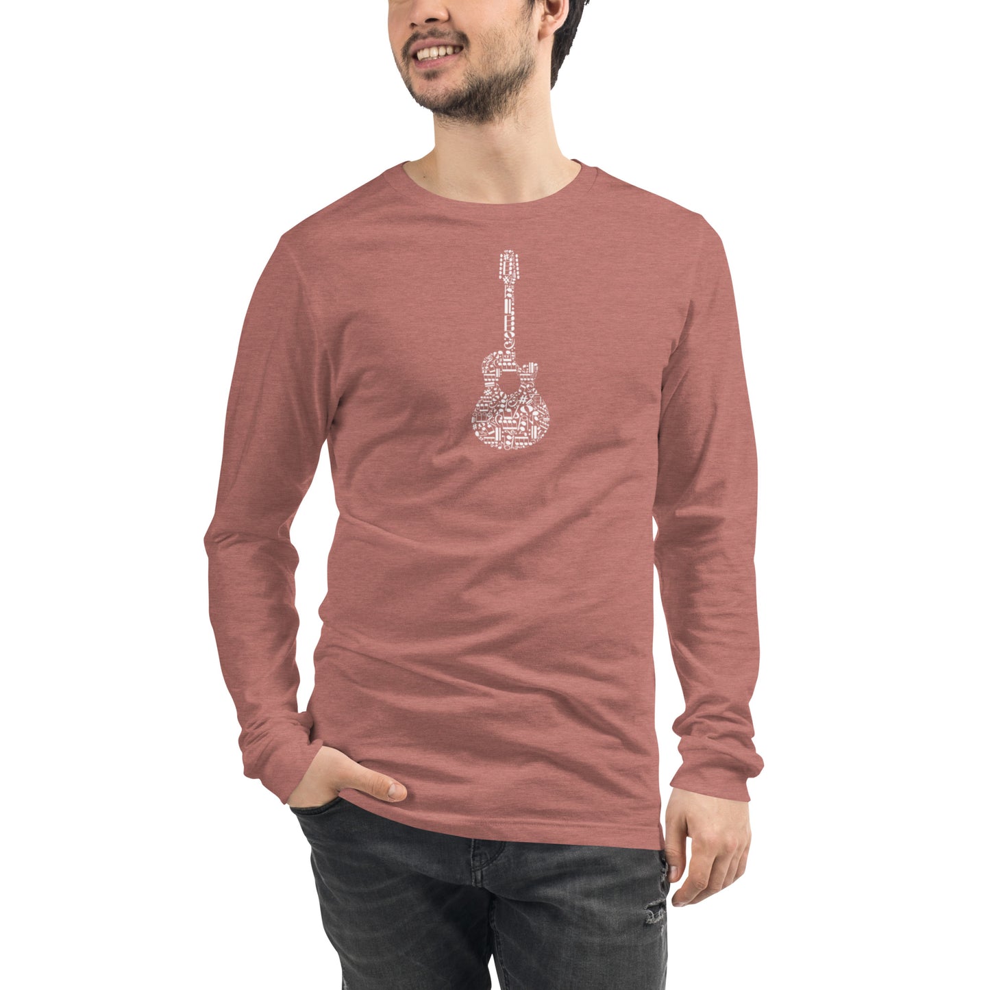 Music Notes Guitar  Long Sleeve Tee